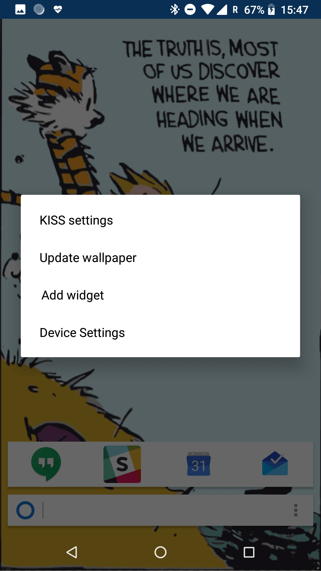 Context menu: Enable Widget